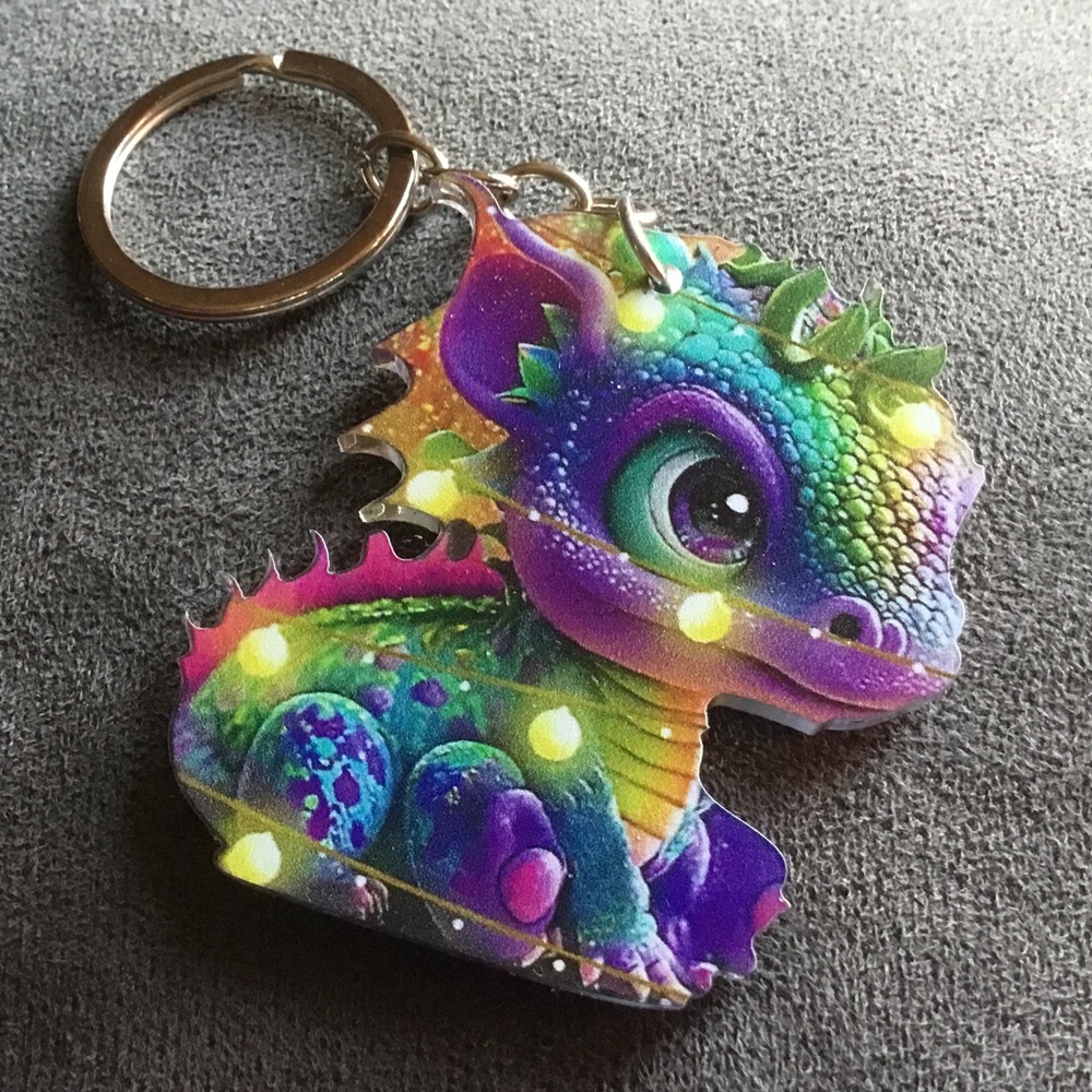 Colorful Cute Dragon Keychain